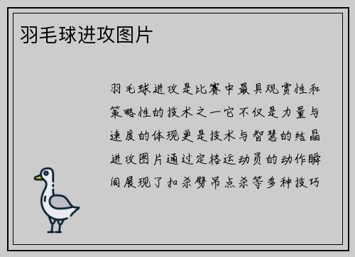 羽毛球进攻图片